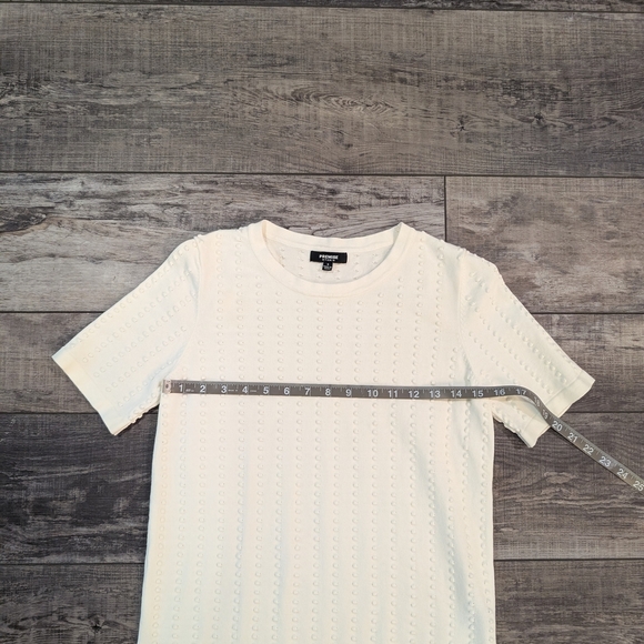 Premise Cream Ribbed Fitted Short Sleeve Tee - Picture 6 of 7
